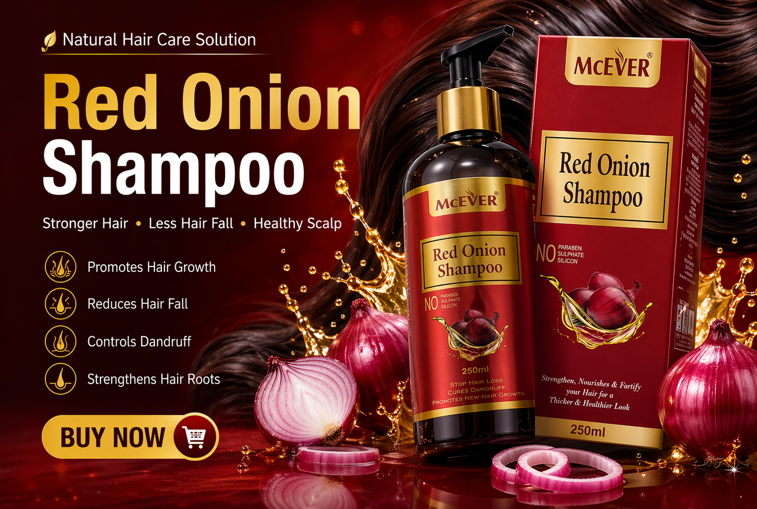 McEver Red Onion Shampoo for Hair Growth & Hair Fall Control | Marxx Pharma
