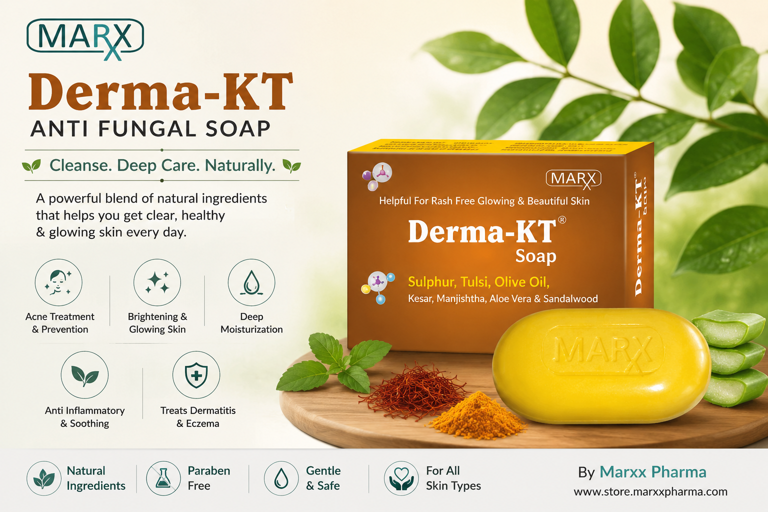 Derma-KT Anti Fungal Soap for Acne & Glowing Skin Marxx Pharma