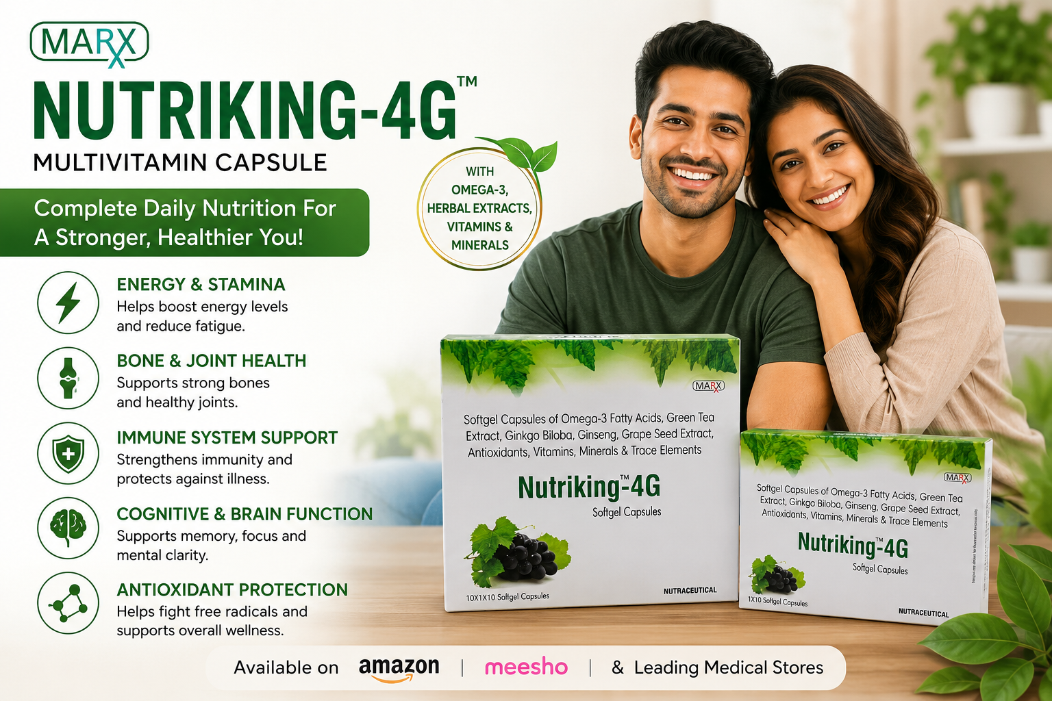 Improve Energy, Memory & Immunity Naturally with NUTRIKING-4G