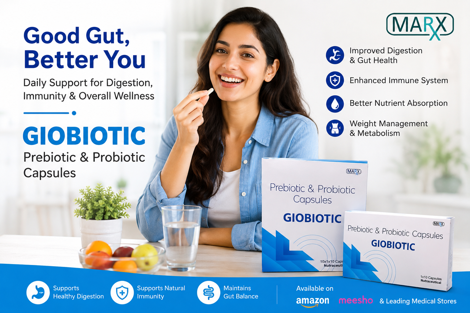 Why GIOBIOTIC is the Best Daily Probiotic Capsule for Digestion & Immunity