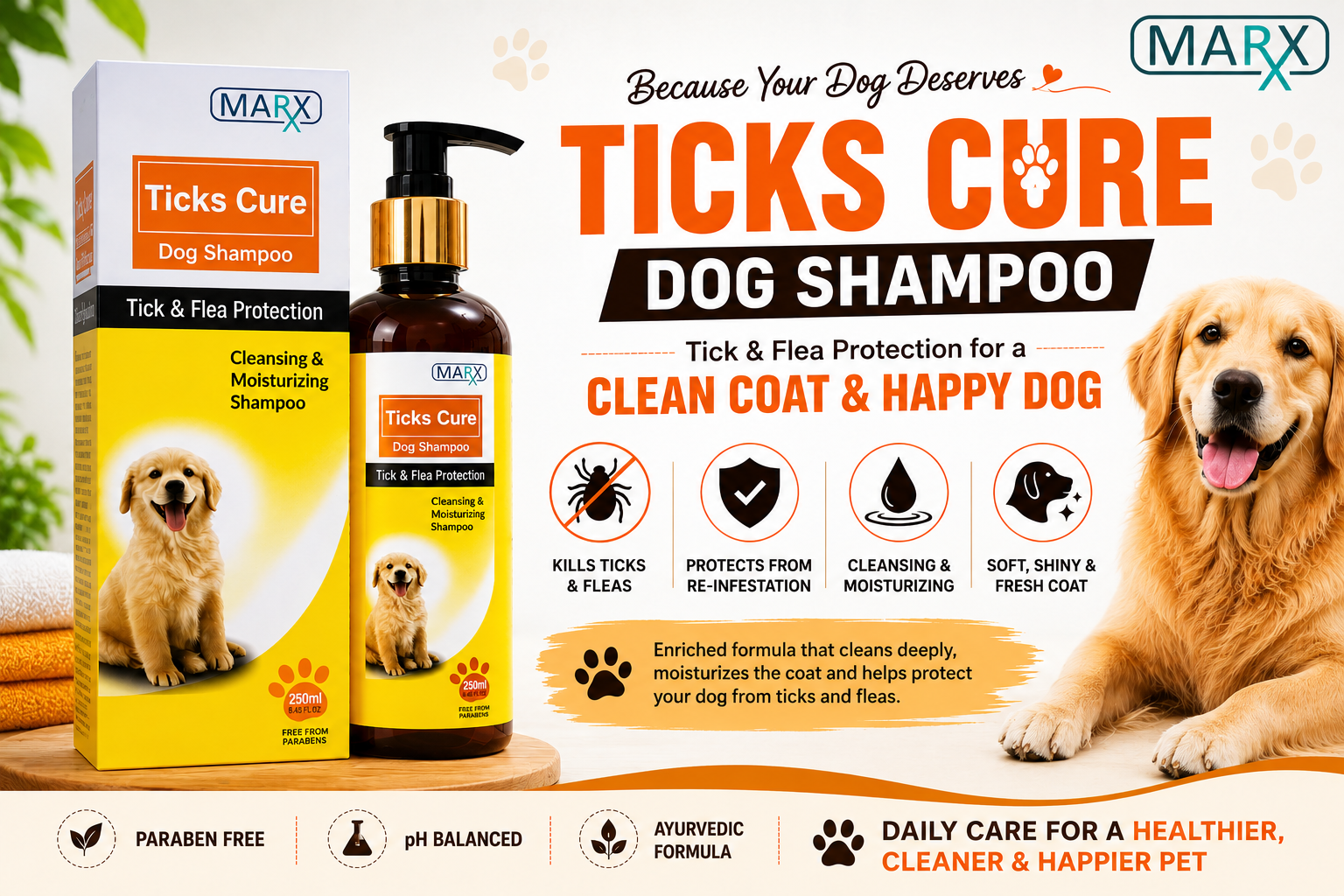 Protect Your Pet from Ticks and Fleas with Ticks Cure Dog Shampoo