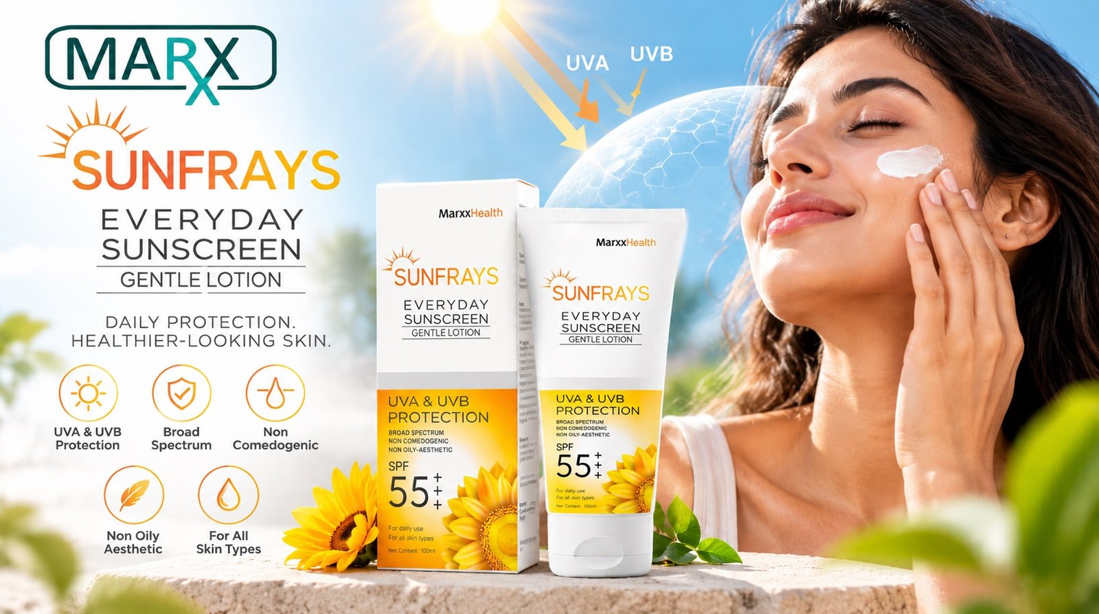 Sunfrays Sunscreen Lotion (55+++): Everyday Sun Protection for Healthy-Looking Skin